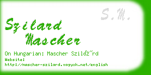 szilard mascher business card